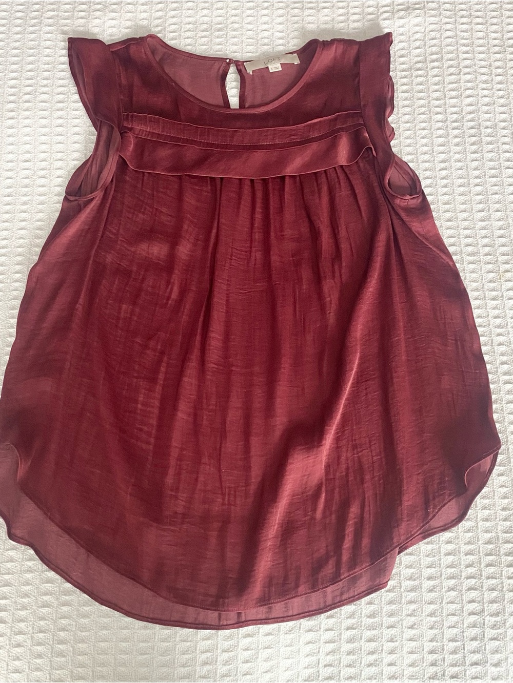 LOFT Sleeveless Burgundy Top size Small